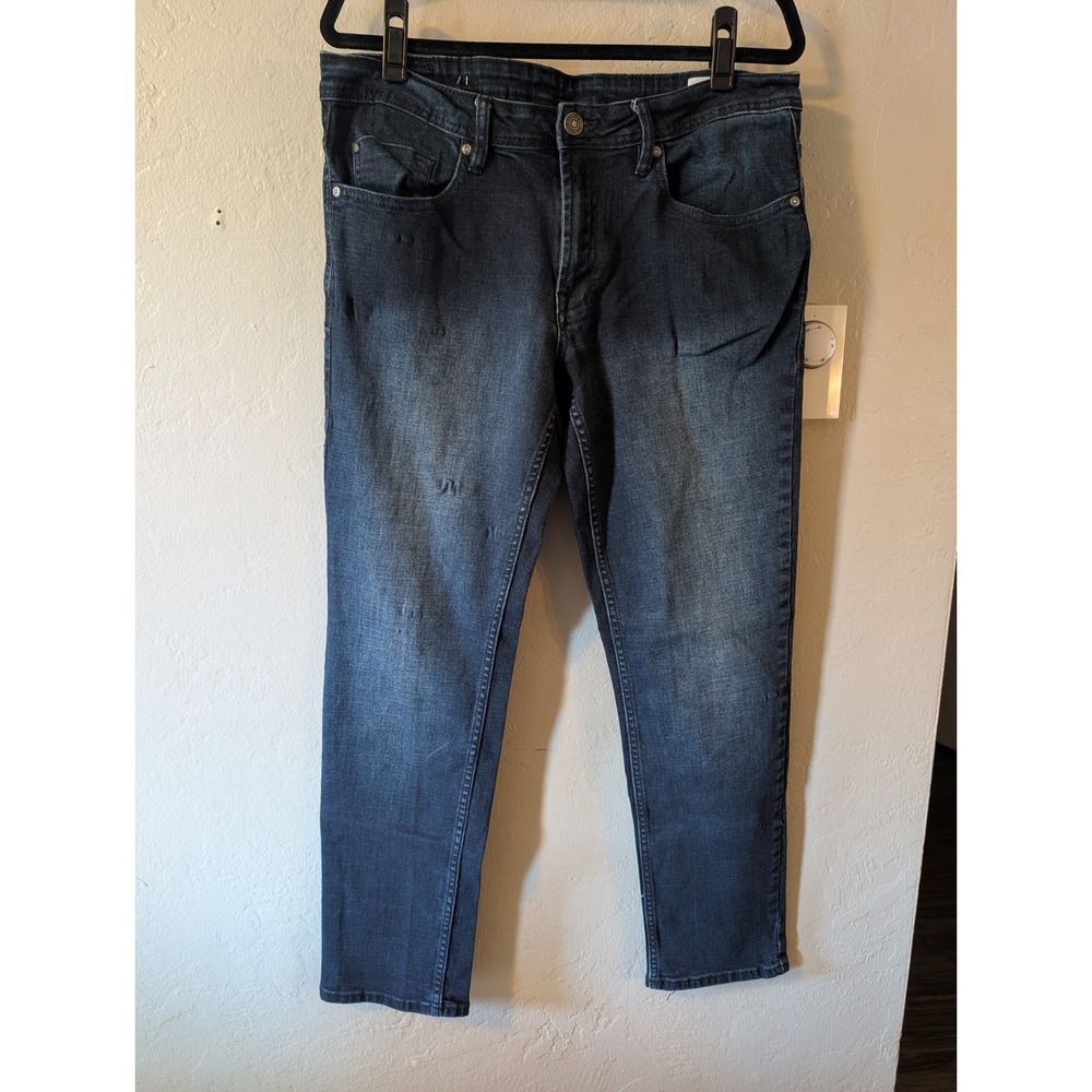 Buffalo David Bitton Jackson Men's Jeans 34x32 Straight Stretch Dark Wash Denim
